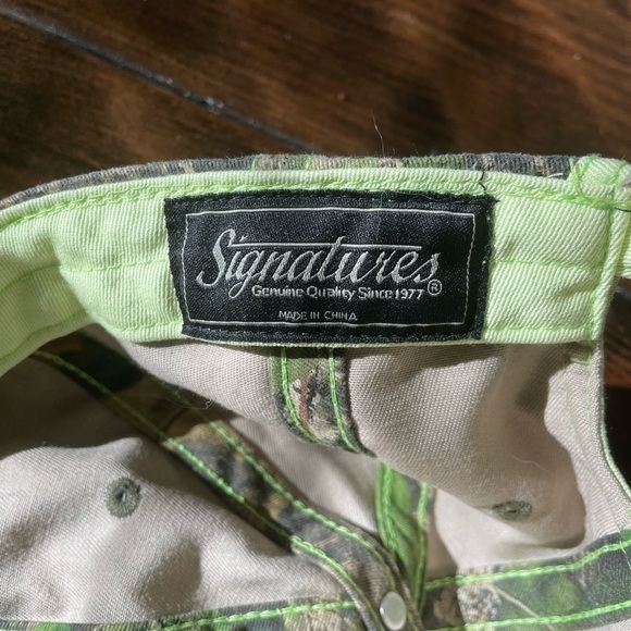 Signatures Mossy Oak Camouflage cloth adjustable Back Cap Hat - Picture 4 of 6